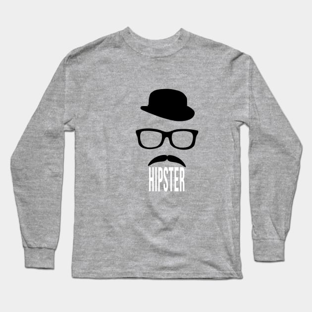 I'M A HIPSTER (with moustache) Long Sleeve T-Shirt by theenvyofyourfriends